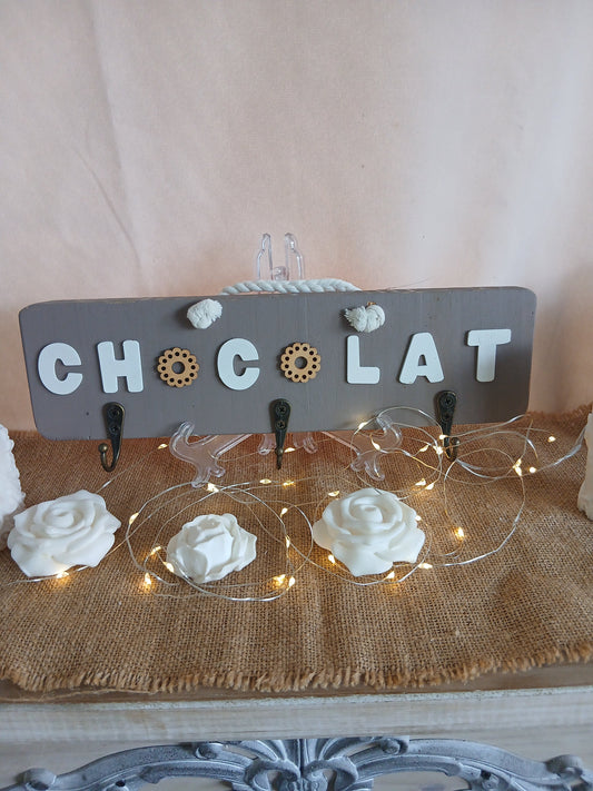 Porte tasse  Mural "Chocolat" - Style Vintage