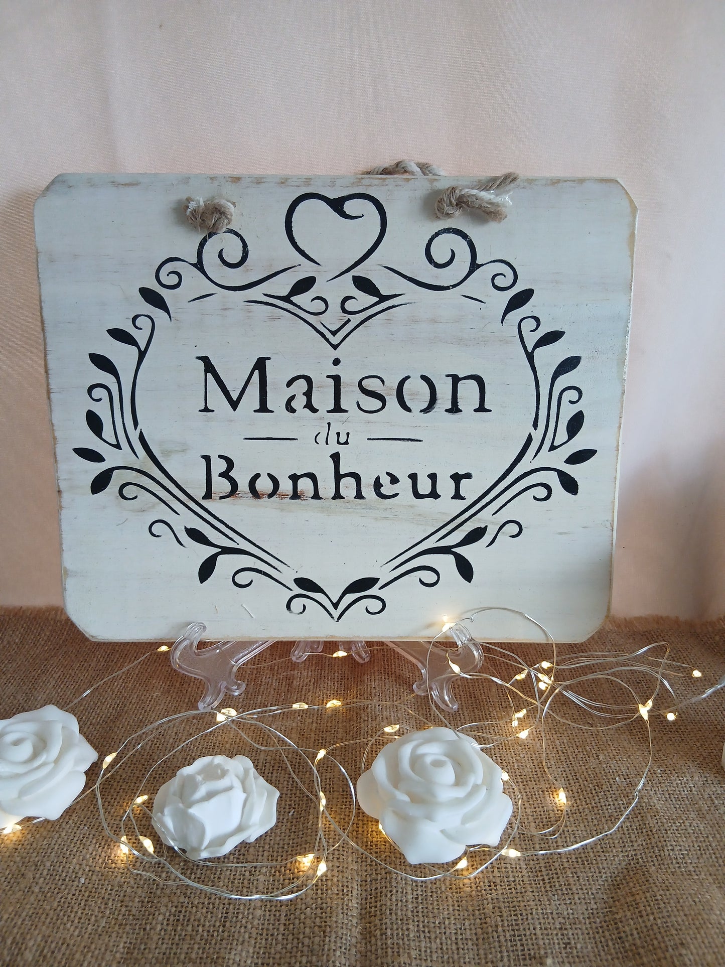 Plaque de décoration maison du bonheur