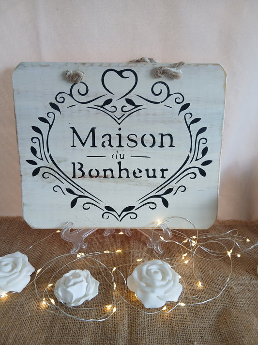 Plaque de décoration maison du bonheur