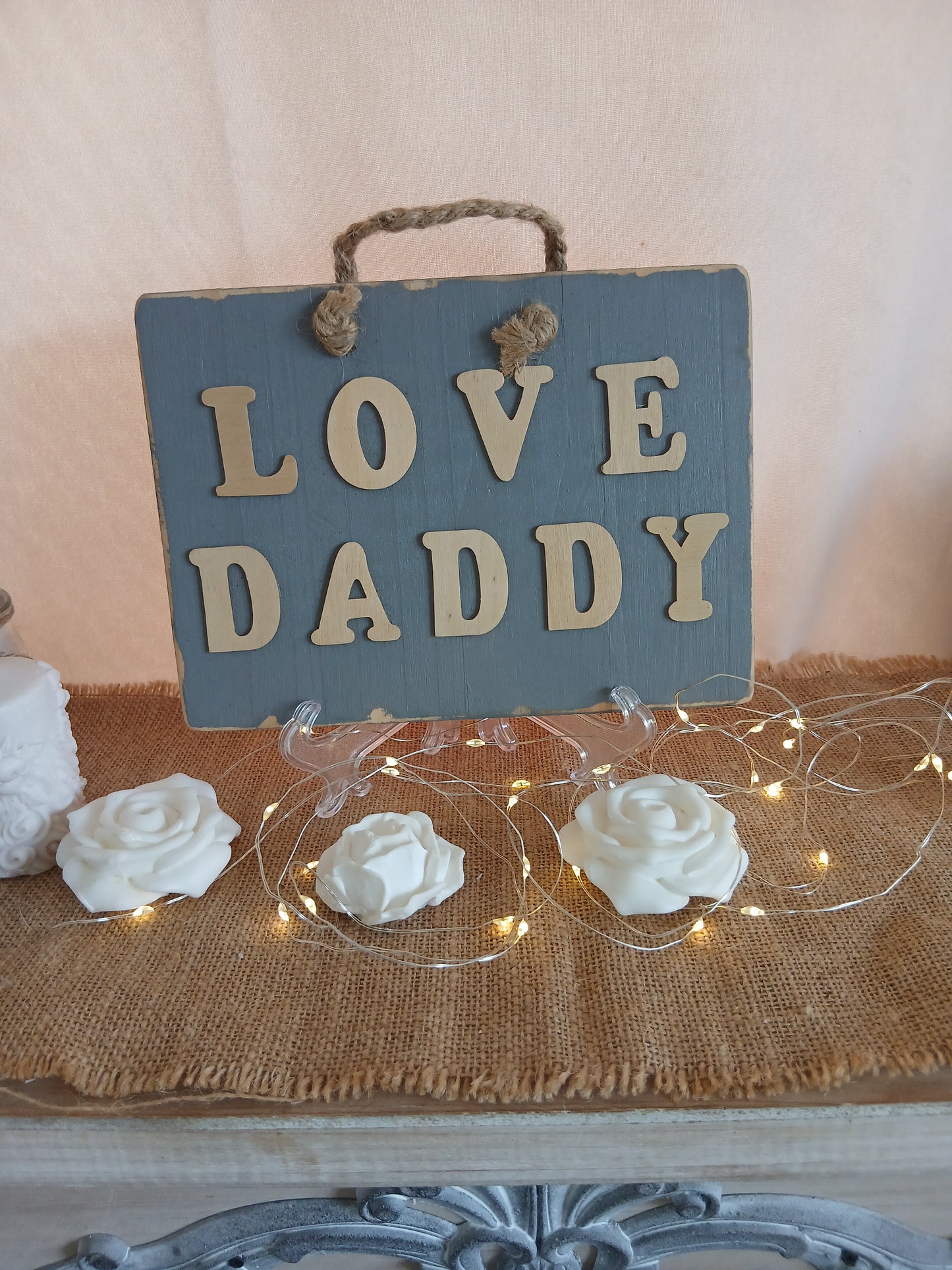 Plaque Décorative "Love Daddy" - Cadeau Fête des Pères