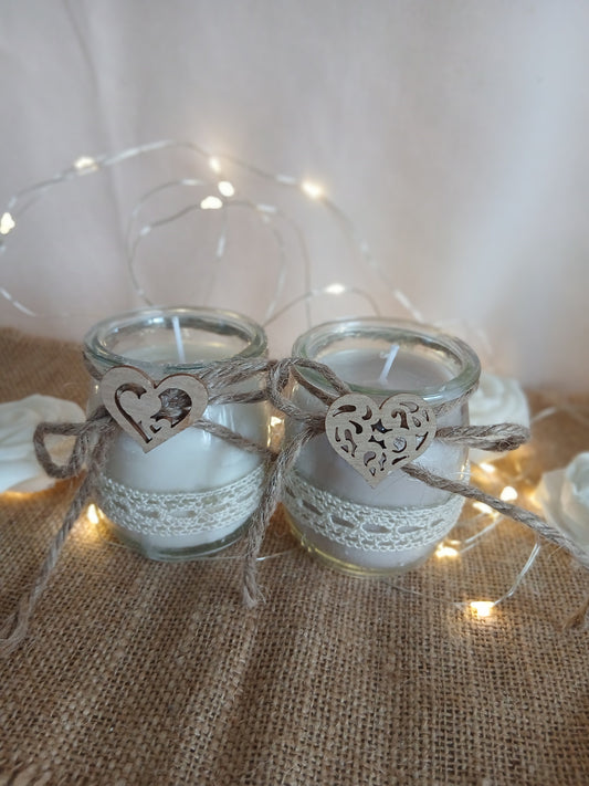Bougie duo de cœur