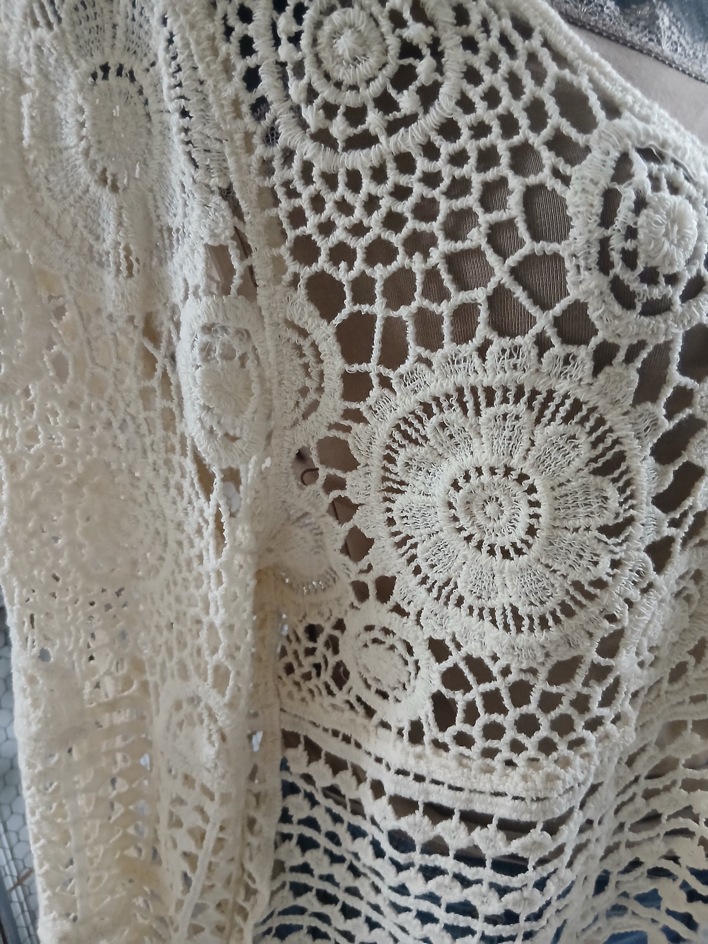Petit Haut Crochet Bohème Écru