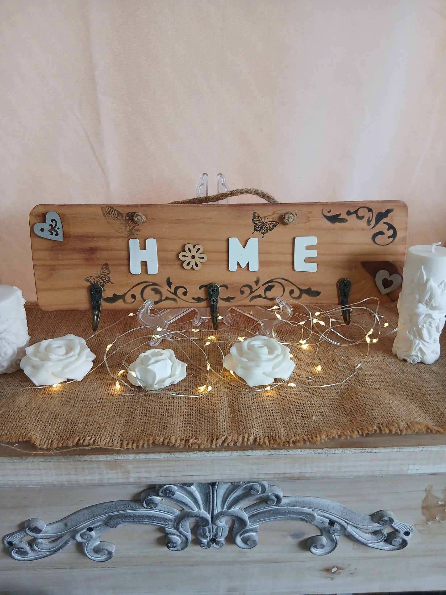 Porte-Clés Mural "Home" - Style Bohème Naturel